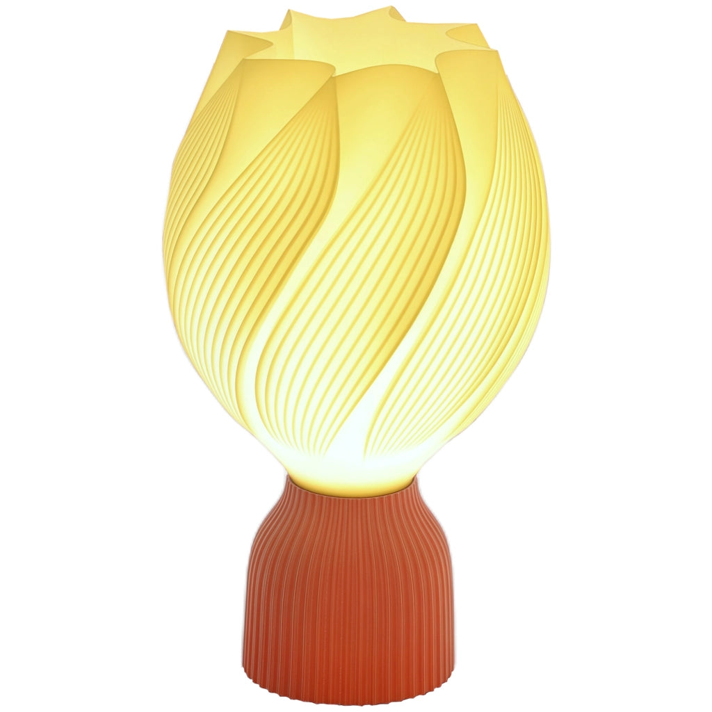 Lampada da tavolo LED 3D a forma di petali ¨C Xylo ¨C luce calda ?16,5x28 cm bianco e terracotta