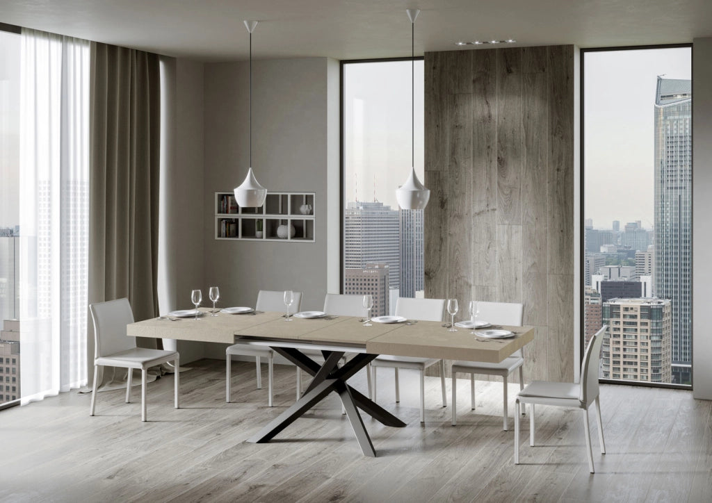 Tavolo allungabile 90x180/440 cm Volta cashmere gambe antracite