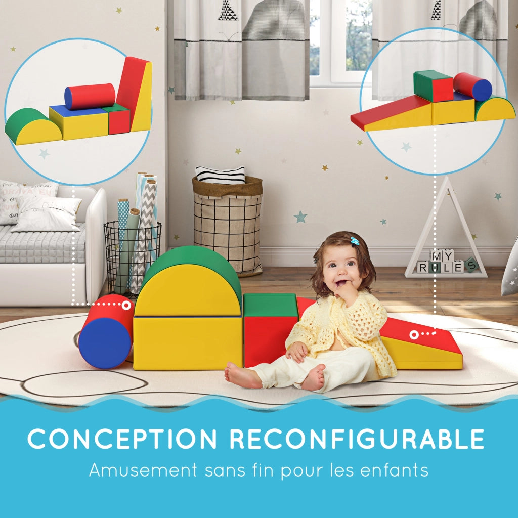 Set 5 Moduli Motricit¨¤ Bambini ¨C Xylo ¨C Schiuma EPE Multicolore
