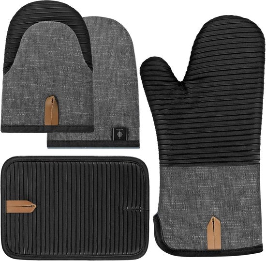 Ovenmaniglie resistenti al calore - Set da 4 - Nero