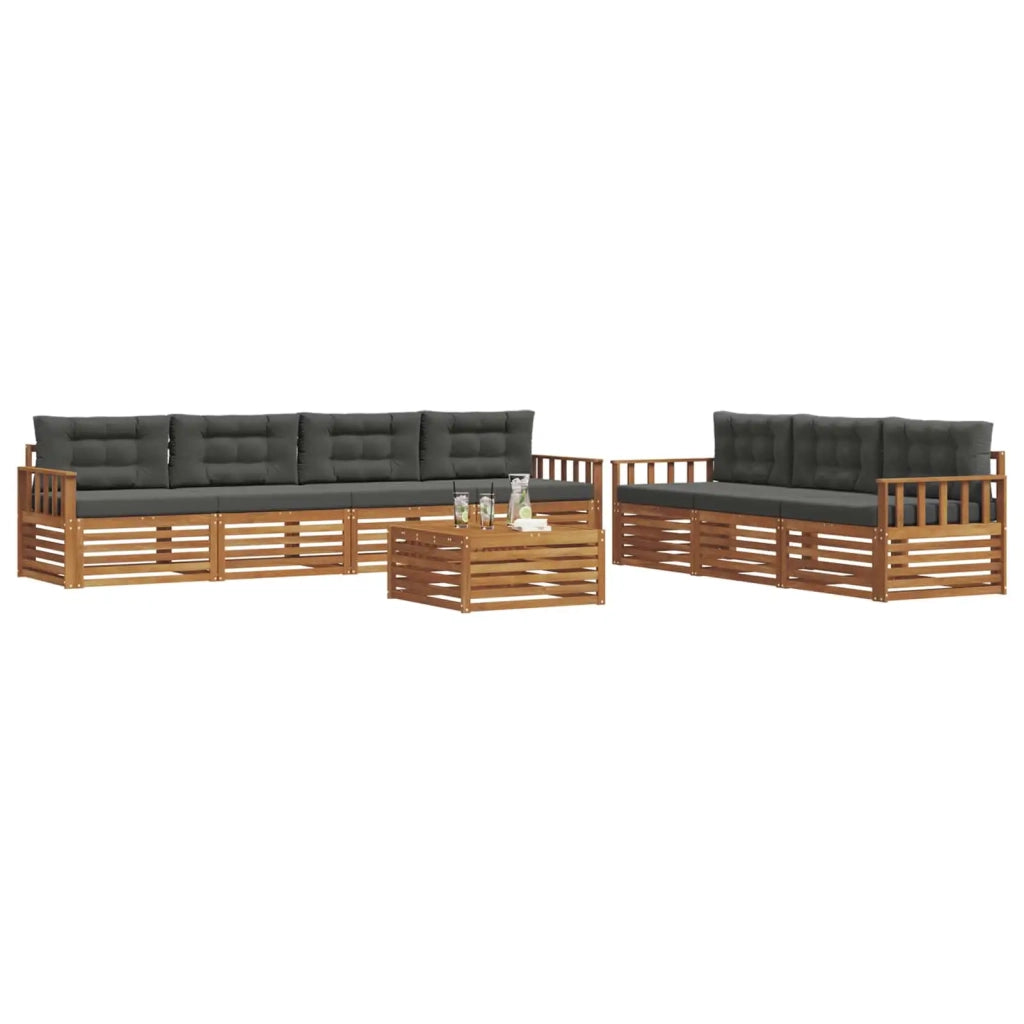 Set di divani da esterno con cuscino 8 pcs Naturale e Antracite 3373132