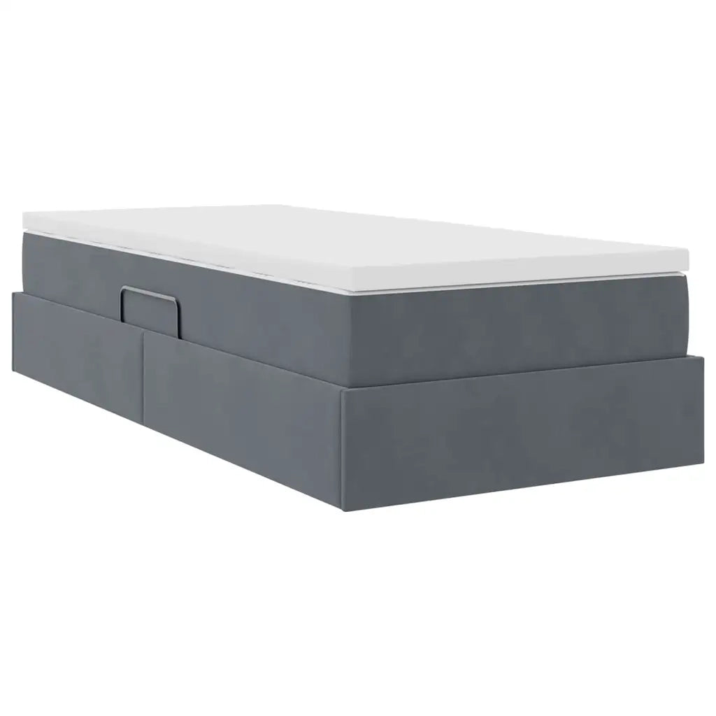 Letto con contenitore e materasso Grigio scuro 90 x 200 cm 3370276