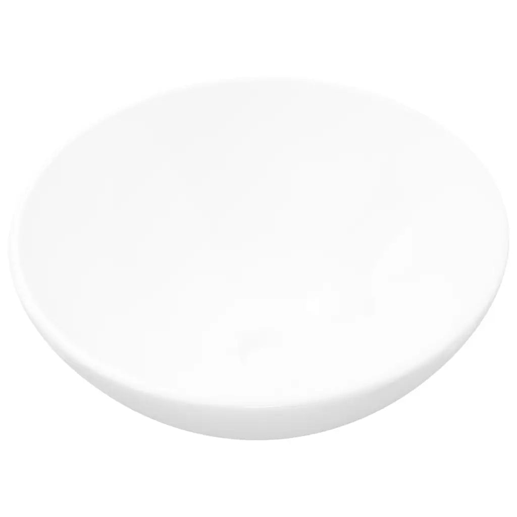 Lavandino da Bagno-Lavello in Ceramica Bianca Rotondo