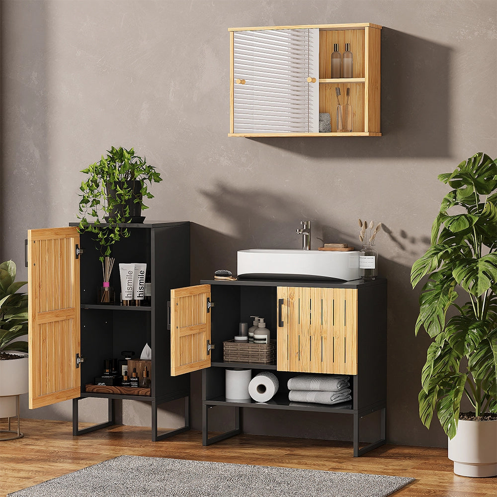Vicco Set di mobili da bagno Bambù 3 parti