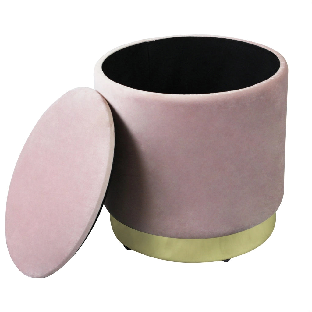 Pouf contenitore rotondo in velluto -  OCTAVIA
