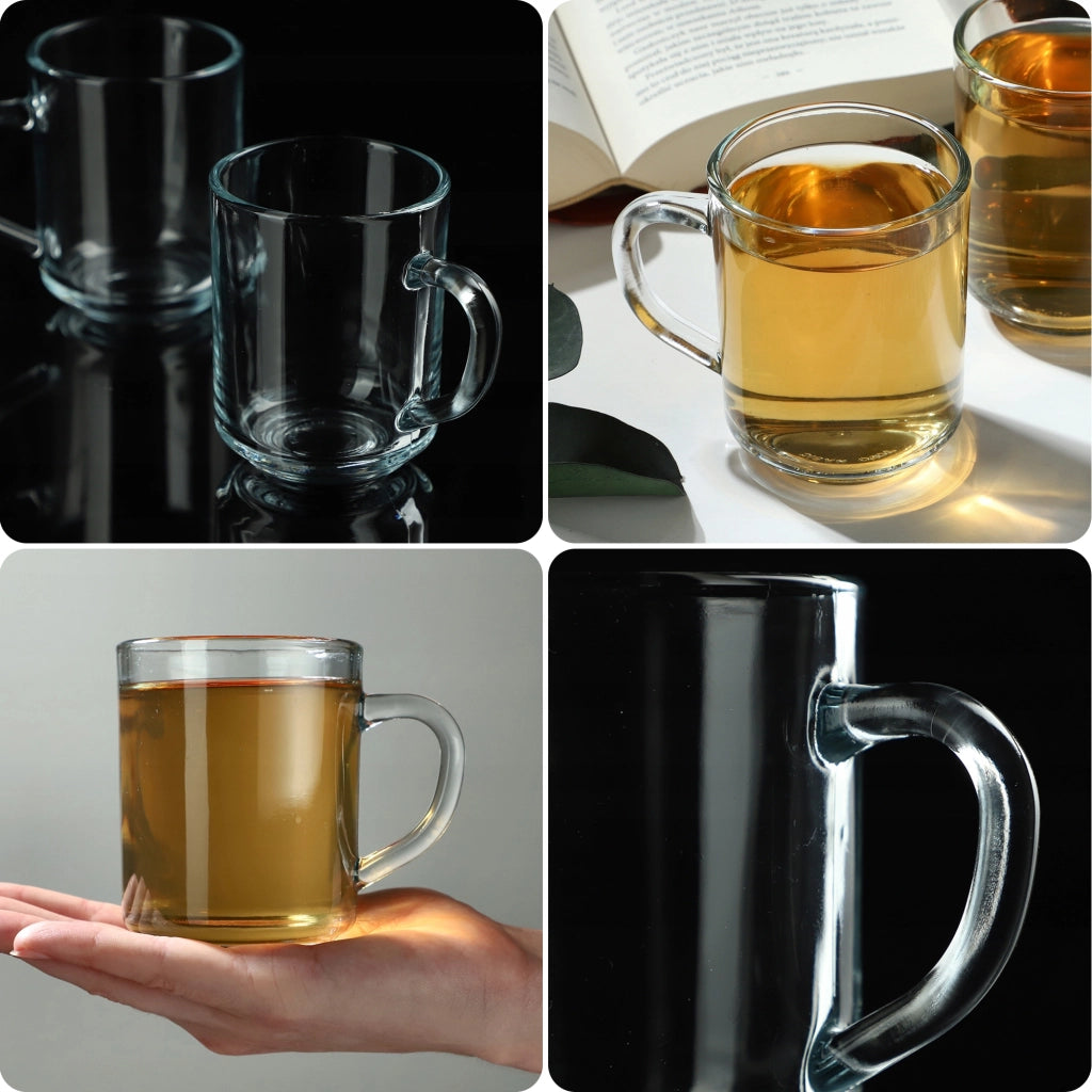 Bicchieri KADAX per tè, caffè e altre bevande con manici, set da 4 pezzi, 240 ml