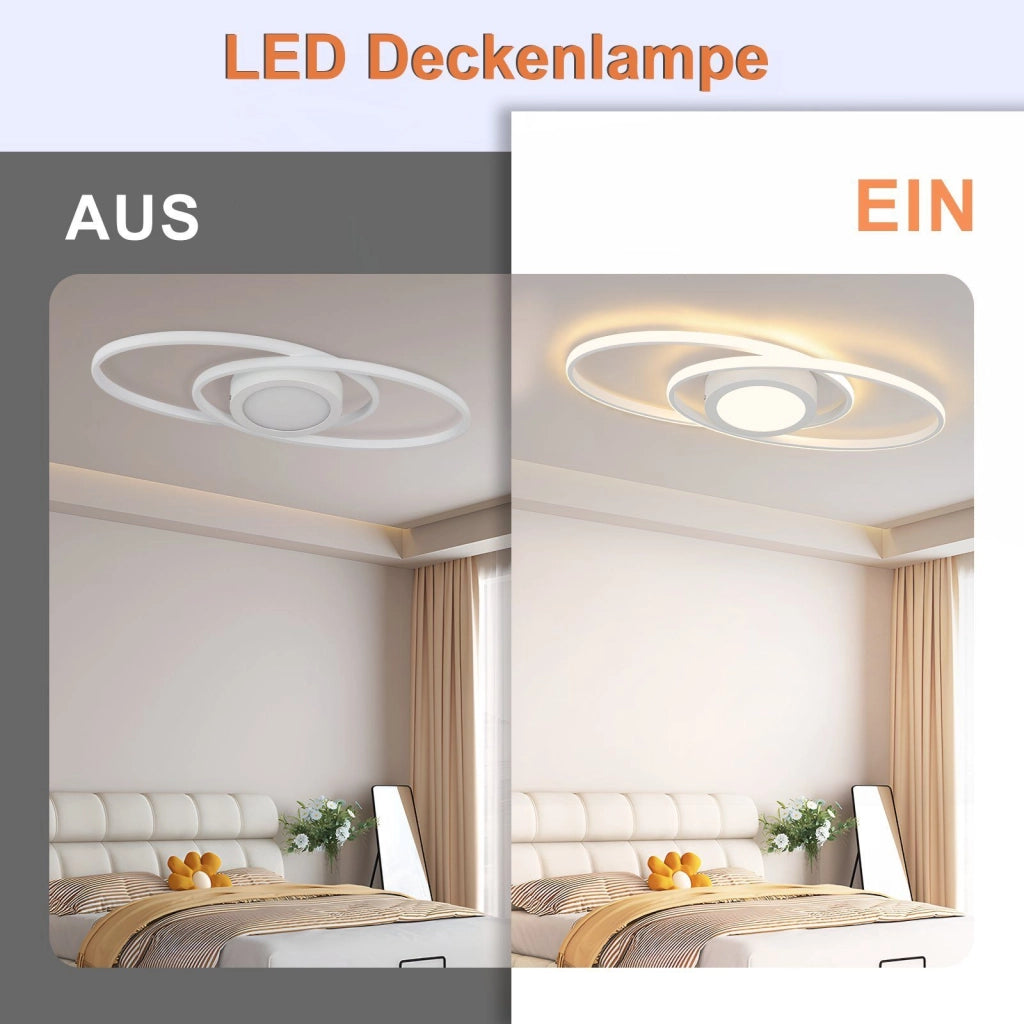 ZMH Lampada da soffitto plafoniera LED moderna dimmerabile 48W telecomando per corridoio