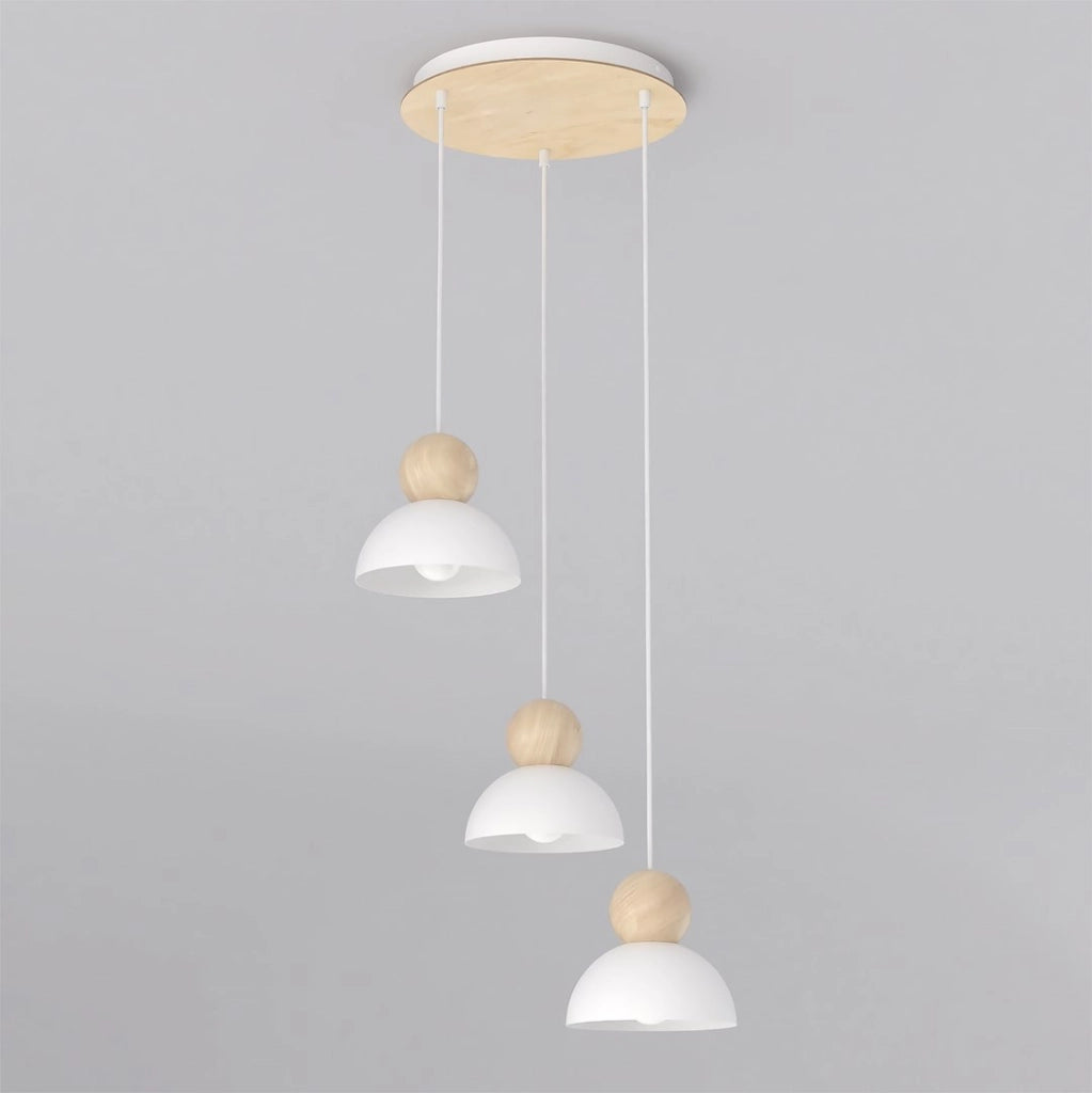 Plafoniera KAKI japandi in feltro bianco-beige
