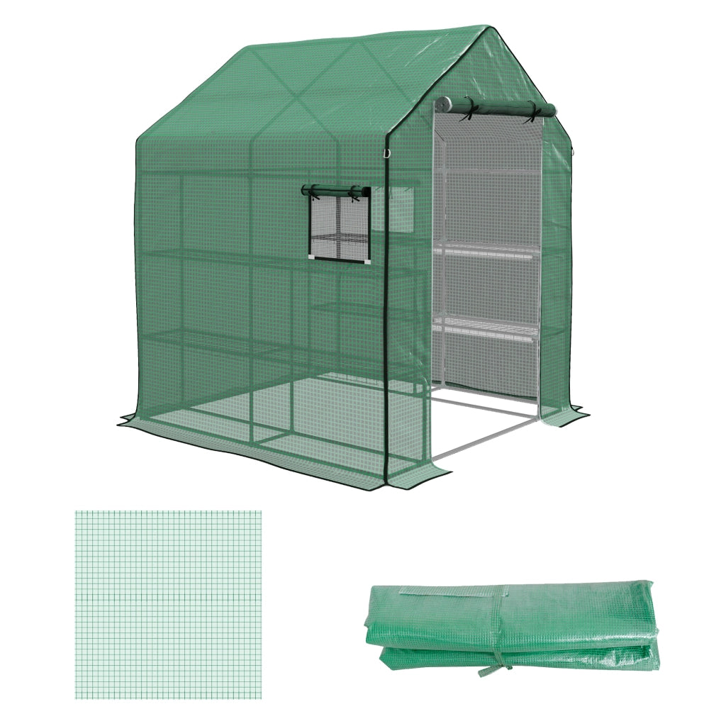 Serra da Giardino ¨C Minimal ¨C Verde, 140x143x190 cm con Finestra e Porta