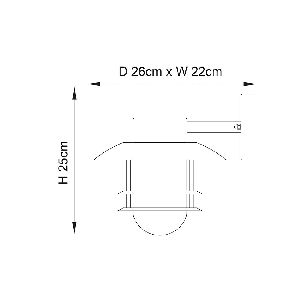 Applique esterna industrial inox lucido E27 IP44 Jenson