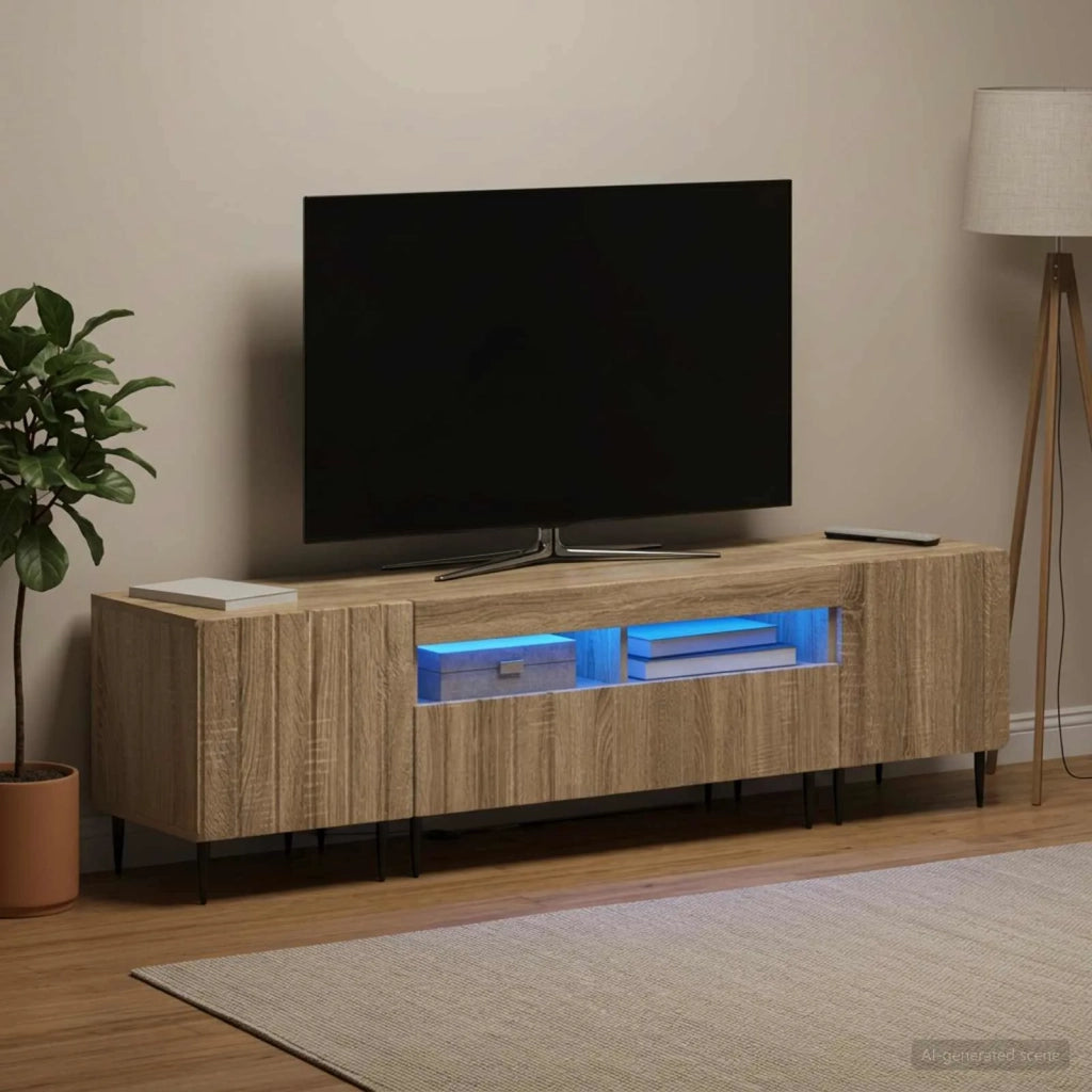 Mobile TV LED a 5 pezzi Rovere Sonoma Legno ingegnerizzato 3416516