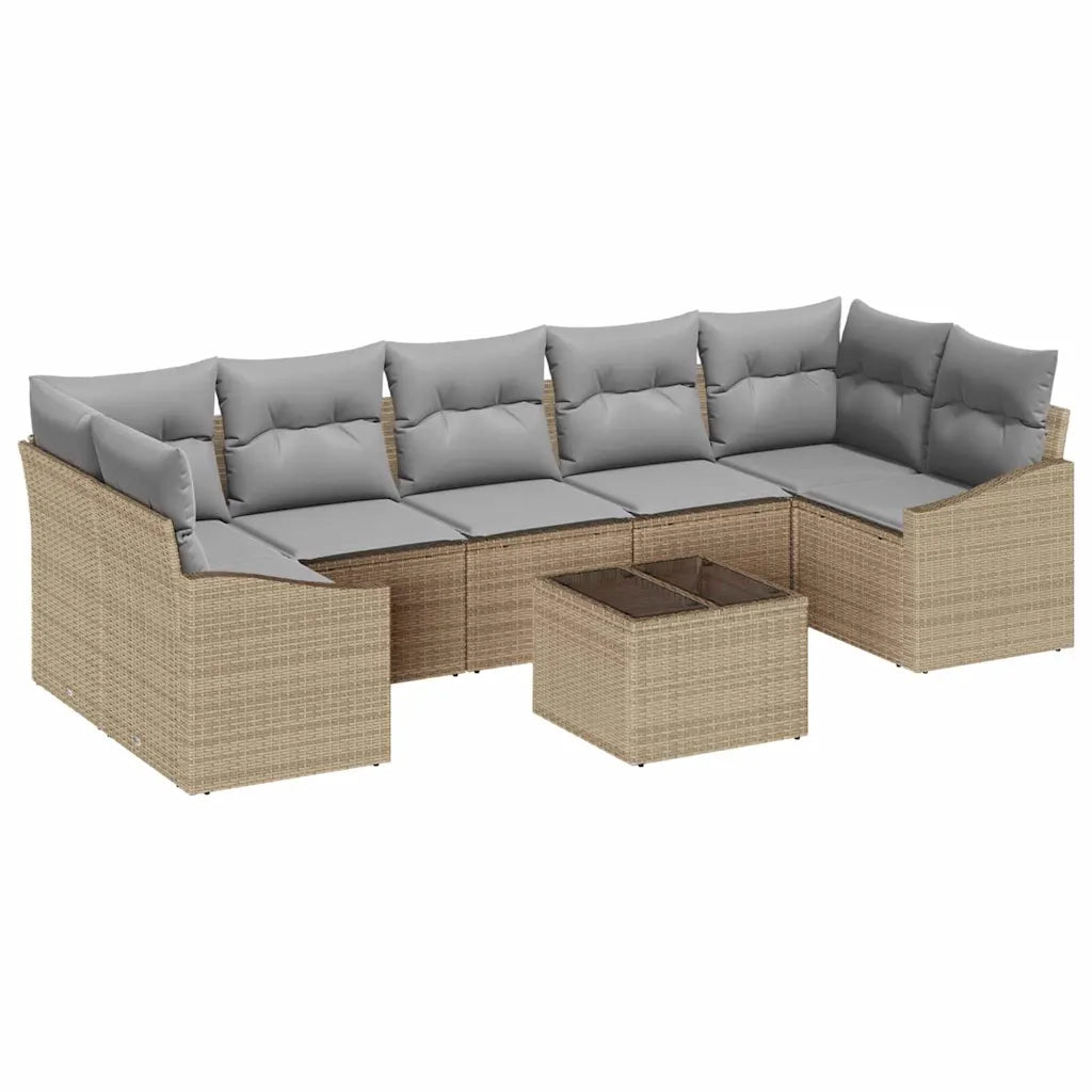 Set di divani Beige e Grigio Chiaro 55 x 55 x 37 cm polyrattan 3346640