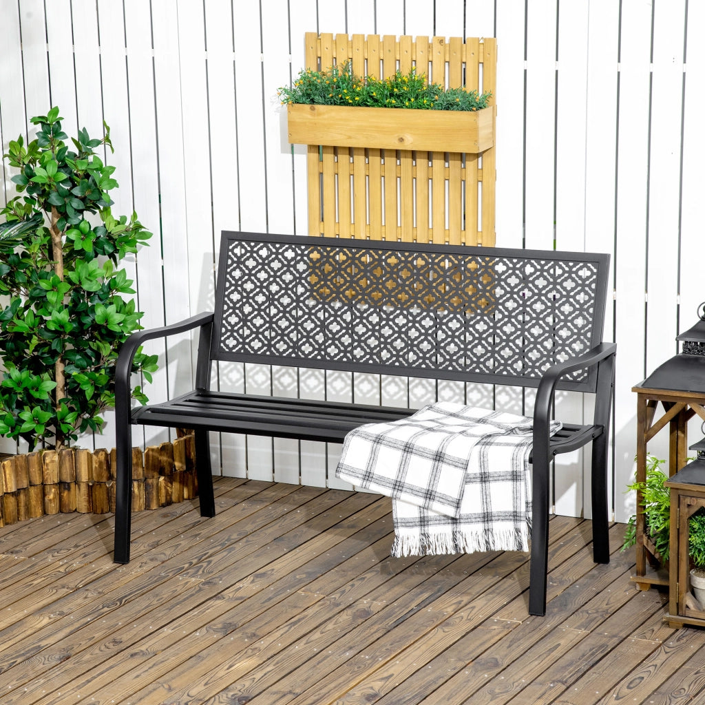 Panchina da Giardino ¨C Minimal ¨C 127x63x83 cm Nero