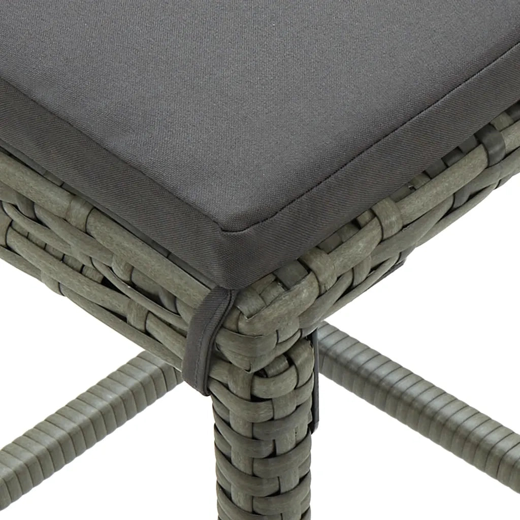 Set da Bar da Giardino 3 pz con Cuscini in Polyrattan Grigio 3064818