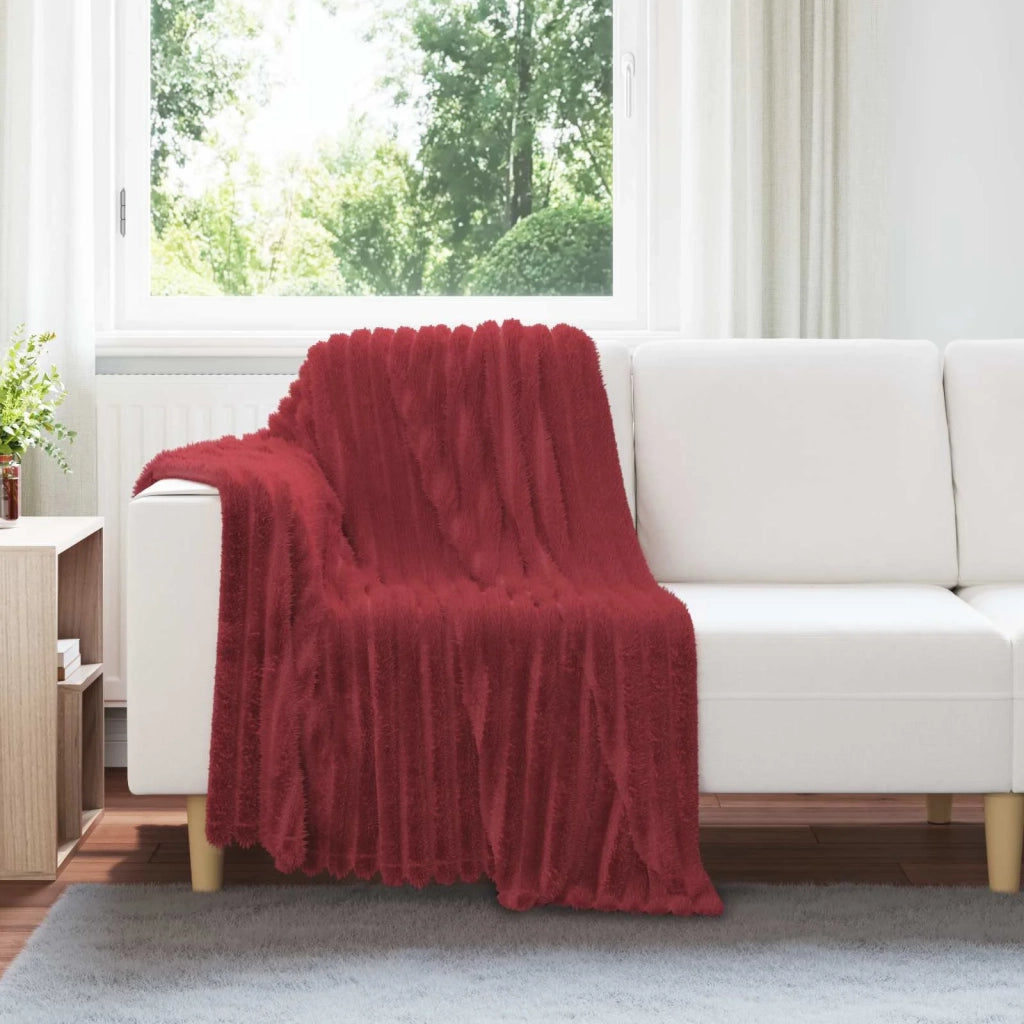 Coperta Rosso Bordeaux 150 x 130 cm Panno 42016849