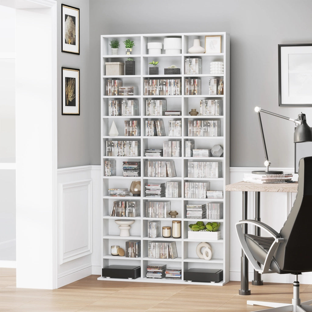 Libreria per CD e DVD con 36 scomparti regolabili ¨C Minimal ¨C Bianco 1116 CD