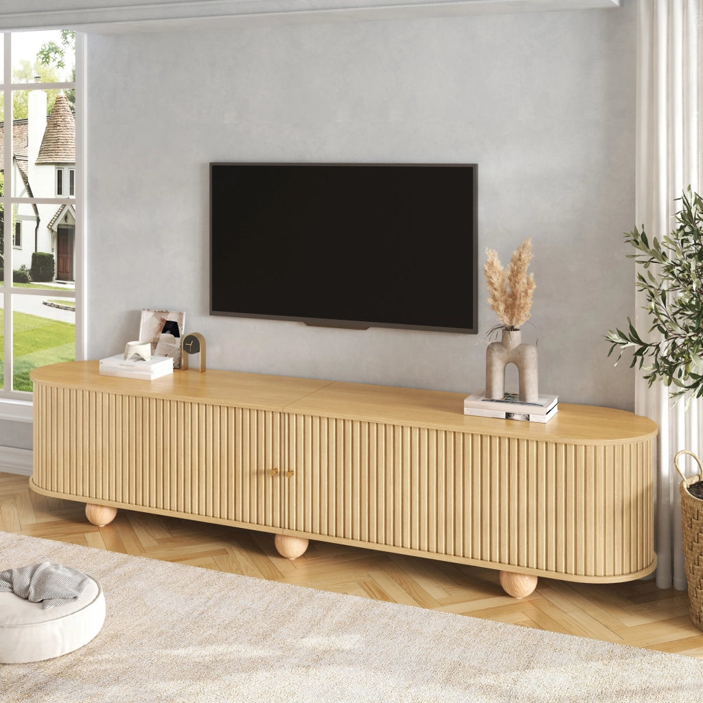 Lowboard per TV Natural in MDF; lunghezza 180 cm