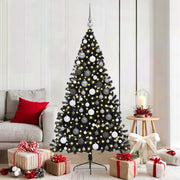 Albero di Natale artificiale con luci integrate Nero 180 cm PVC 3397140