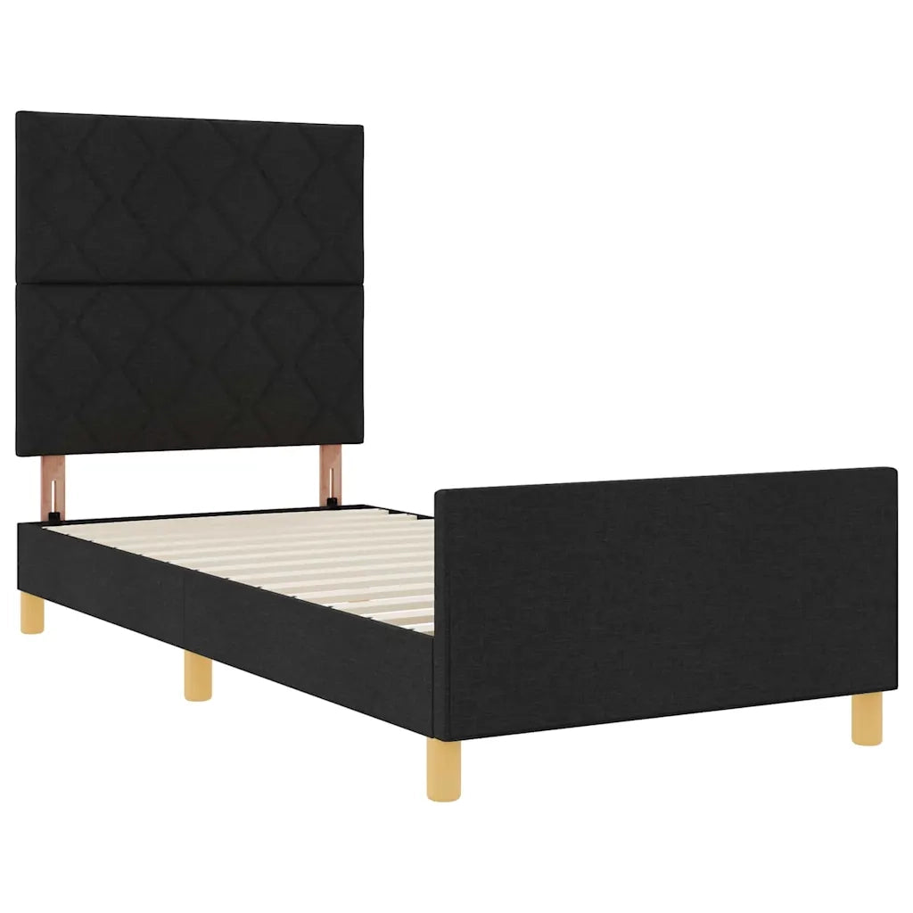 Struttura del letto con testiera Nero 100 x 200 cm Tessuto 3344783
