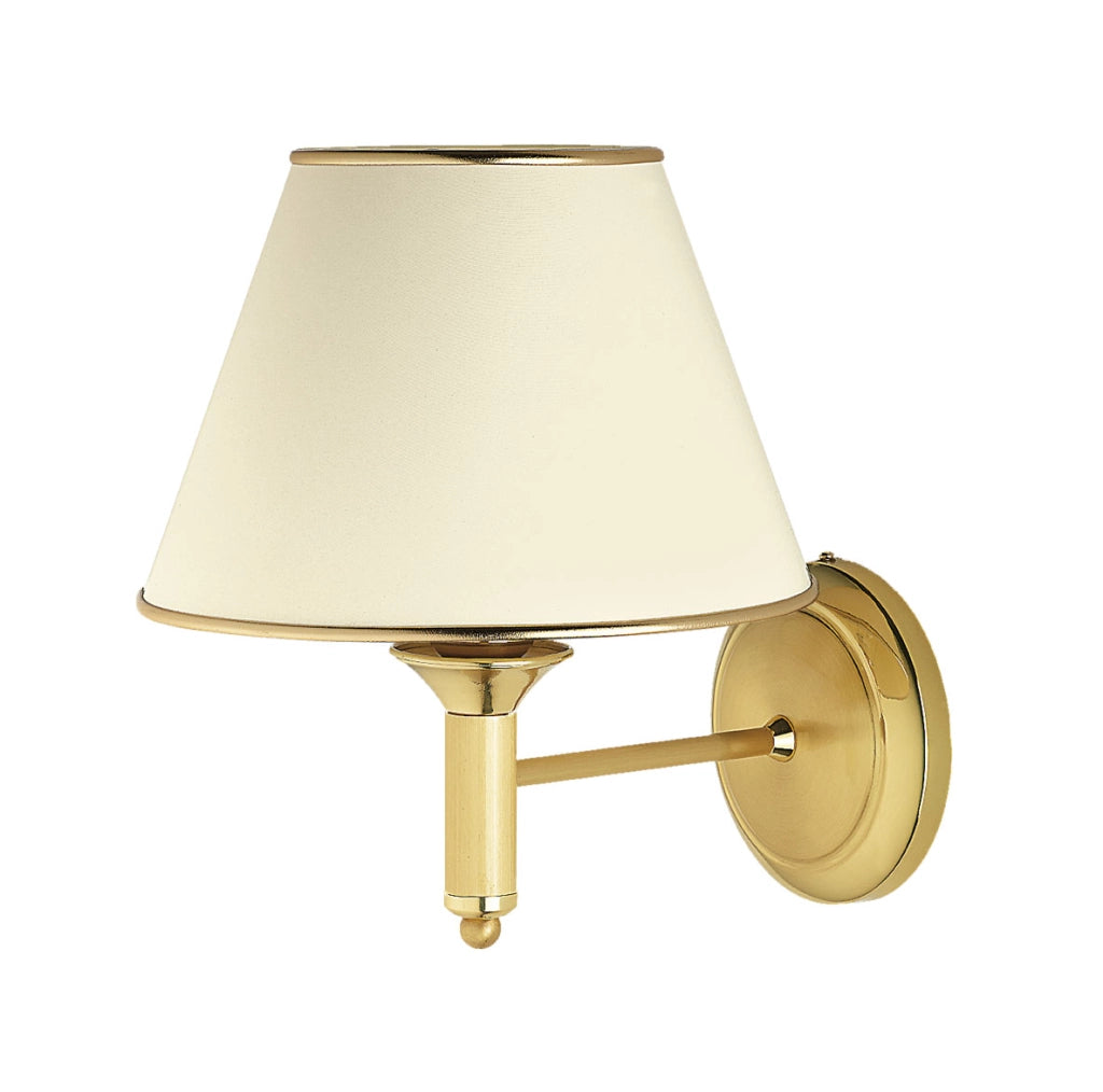 Applique classica ottone satinato paralume ecru E27 15W