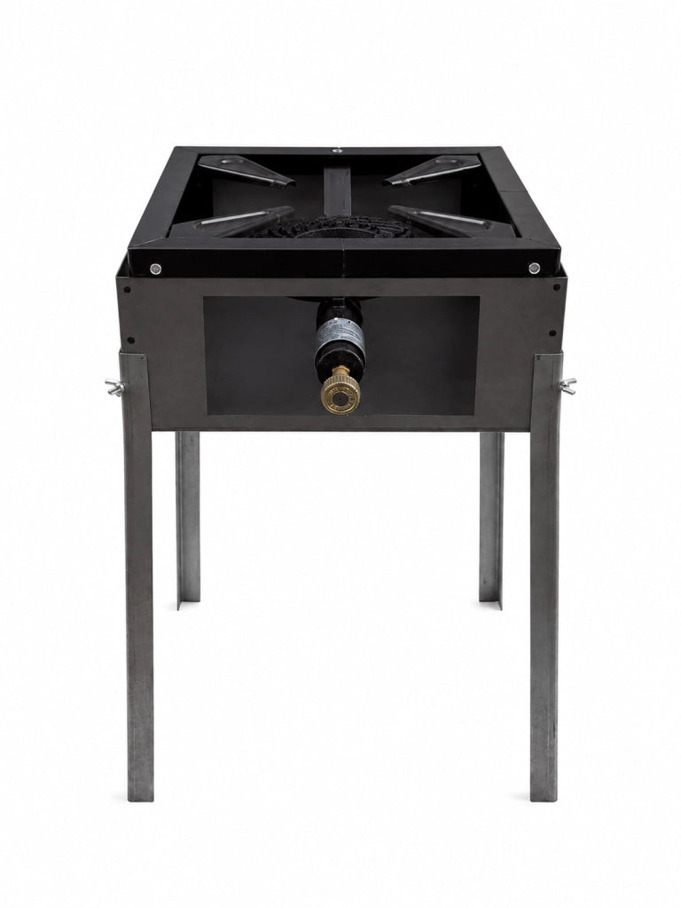 Supporto in Ferro per Fornellone a Gas, 41x41x63,5 cm H, Struttura con Gambe in Ferro CON fornellone