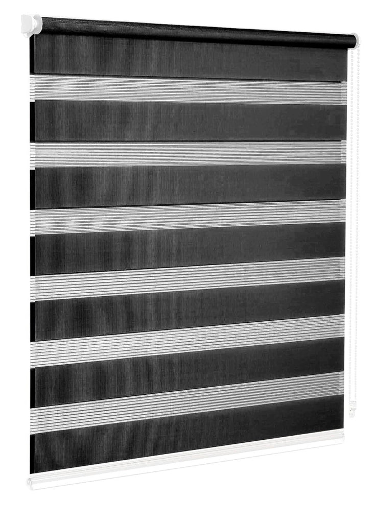 Tenda a Rullo 200x180 Cm Finestra Porta Interno Casa Ufficio Kit Montaggio Parete Telaio No Fori Nero