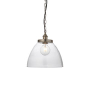 Lampada a sospensione industriale argento vetro E27 Endon