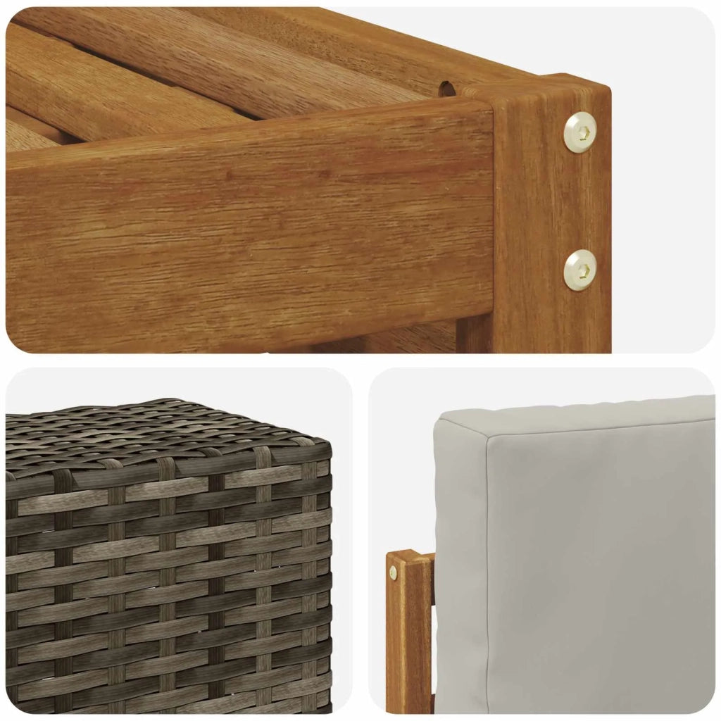Set divano sezionale con cuscino 7 pcs Naturale e Grigio Chiaro 3384457