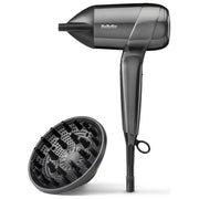 BaByliss D6200DE Titanium Shine Asciugacapelli 1600 W Motore Digitale Ionico Anti-Crespo 3 Velocita' 3 Temperature Diffusore colore Acciaio
