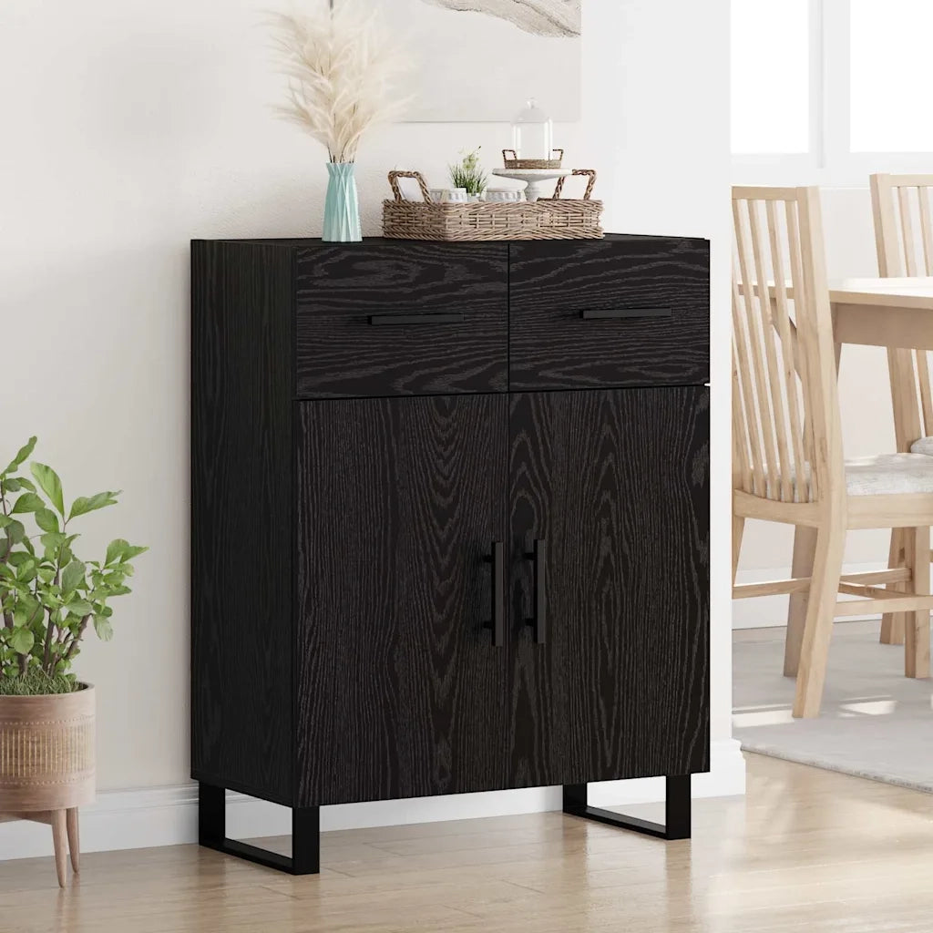 Credenza-Buffet-Armadio da cucina Rovere Nero 69,5 x 34 x 90 cm Legno multistrato 325692