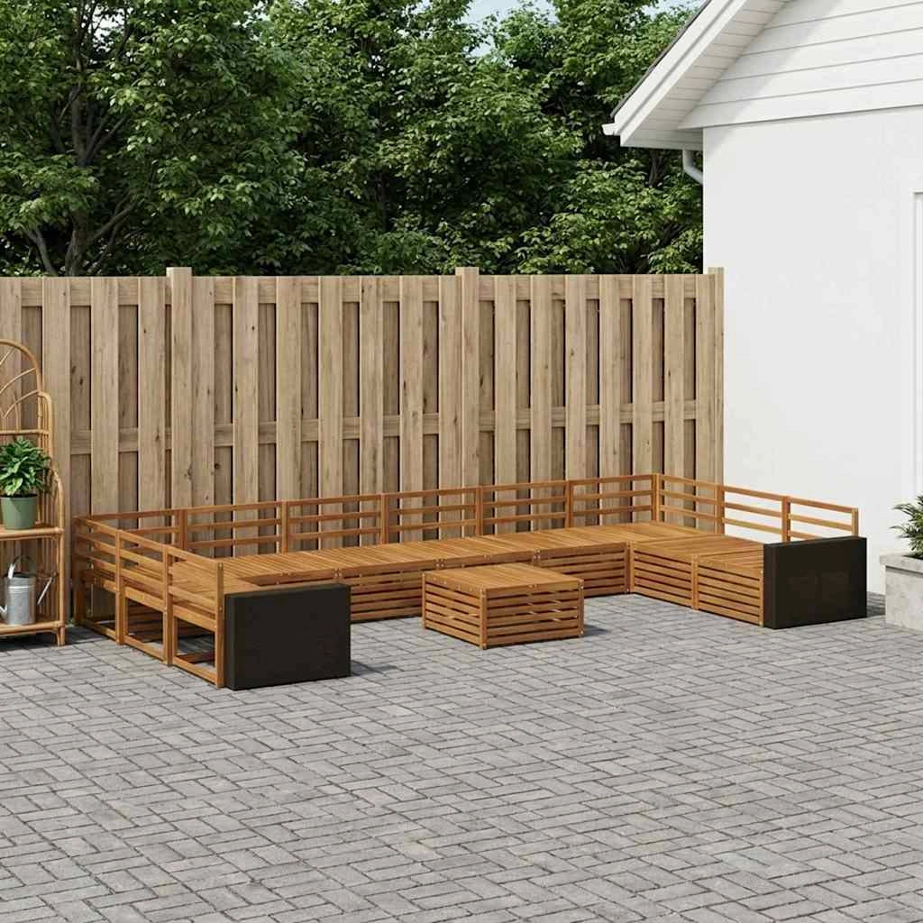 Set divani 11 pz Legno di Acacia Massello 3383932