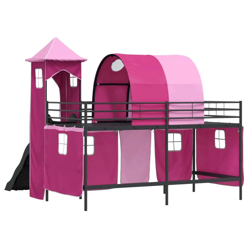 Struttura del letto loft per bambini Nero e rosa 80 x 200 cm 42020886
