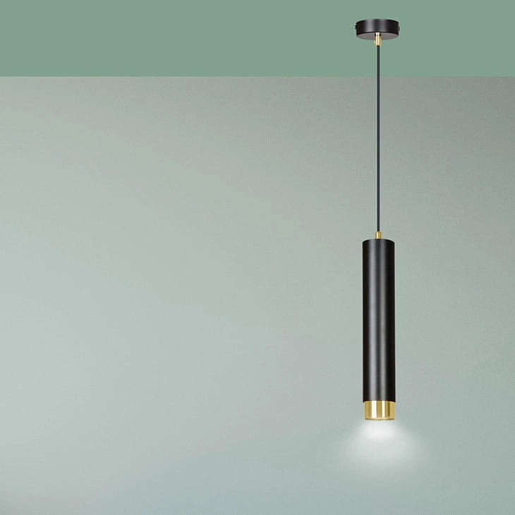 Lampada a sospensione Emibig Kibo nero/oro GU10 Ø8cm