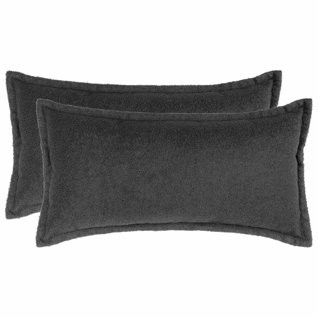 Federa 2 pcs HOUTEN Grigio Scuro 40 x 70 cm Bouclé 917844