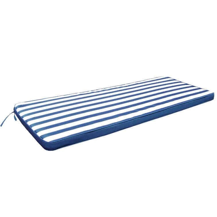 CUSCINO REAL IMBOTTITO A RIGHE BIANCO E BLU 150 X 45  CM
