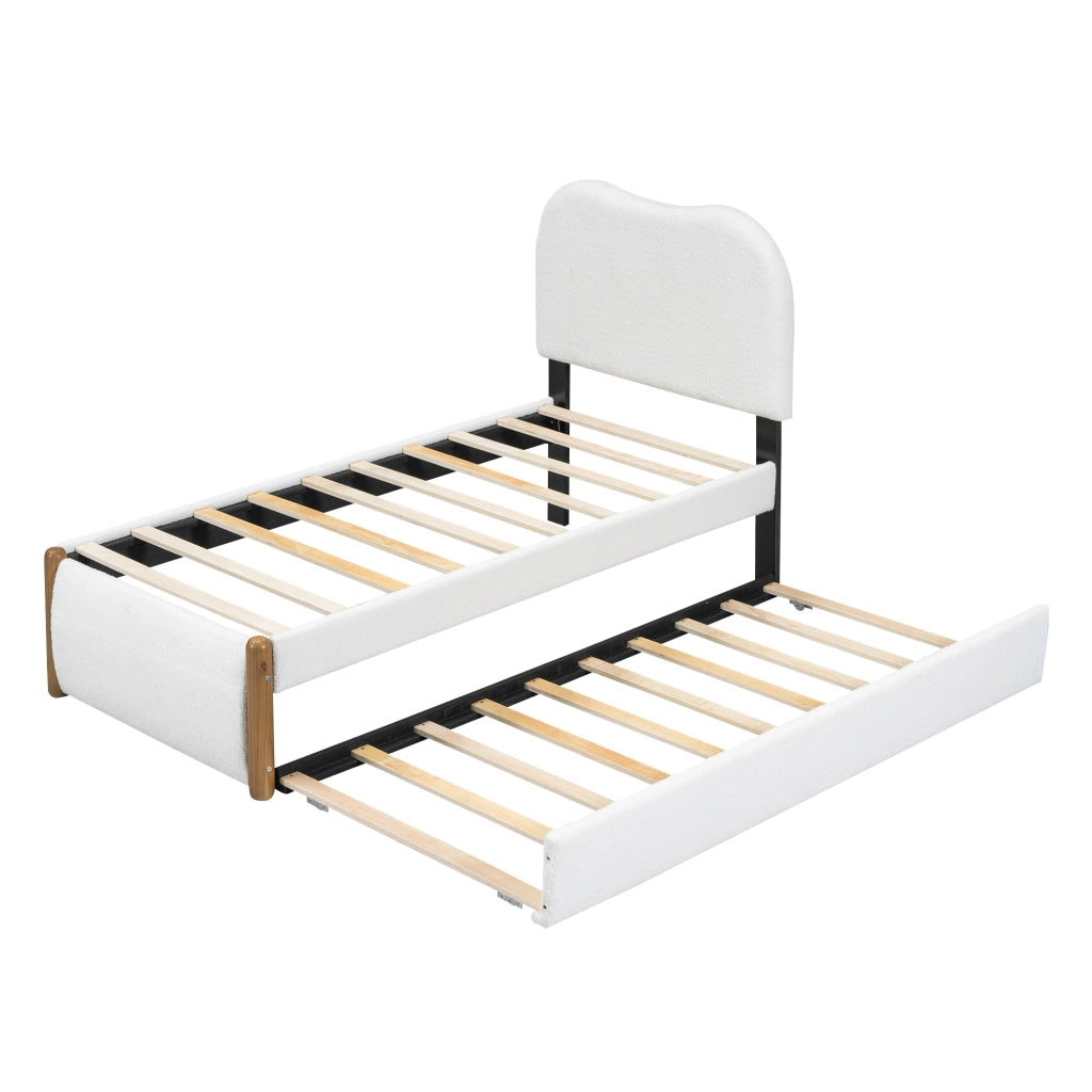 letto imbottito plush bianco 90 x 200 cm
