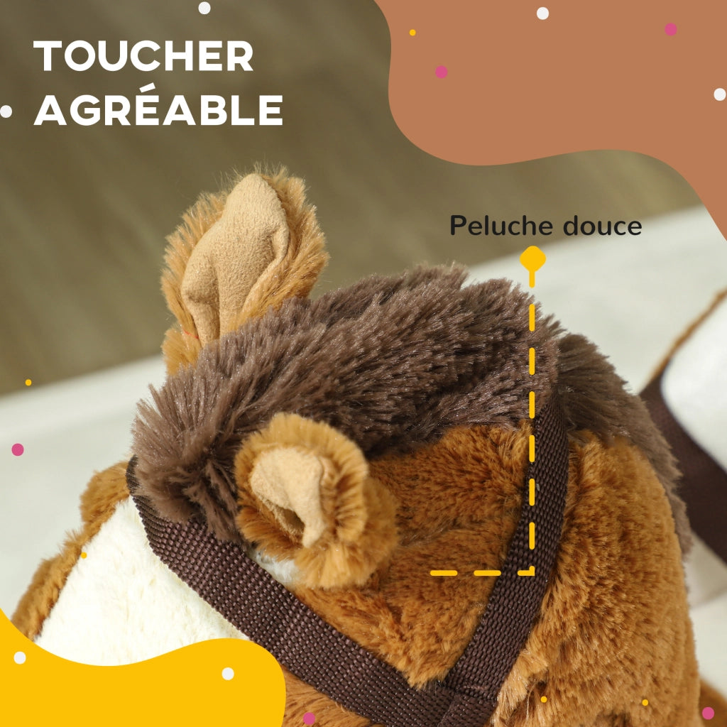 Cavallo a Dondolo per Bambini ¨C Minimal ¨C Legno con Sicurezza e Suono