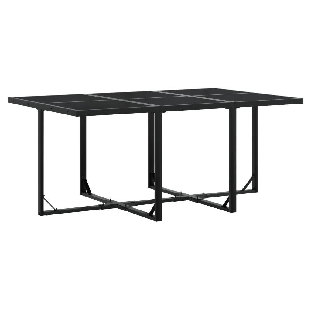Set da Pranzo da Giardino 11 pz con Cuscini Nero in Textilene 3295079