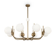 Lampadario ottone e sfere bianche 8 luci Maytoni Rendez-vous