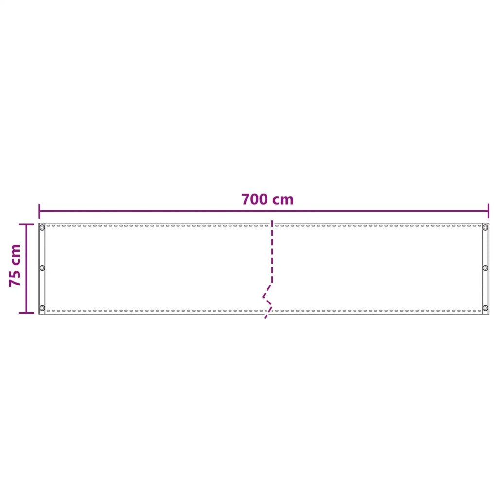Schermo da balcone-Pannello per balcone Nero 75 x 700 cm HDPE e alluminio