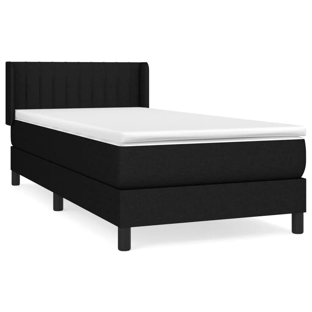 Giroletto a Molle con Materasso-Struttura Letto Nero 80x200 cm inTessuto 852782