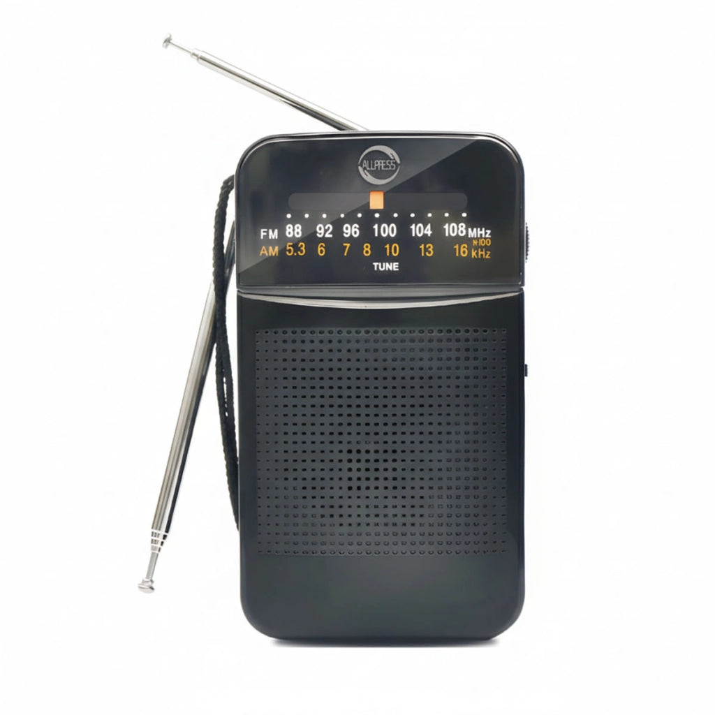 RADIO PORTATILE FM AM DUE BANDE CON ANTENNA TELESCOPICA 35 CM AUX JACK AS-07102
