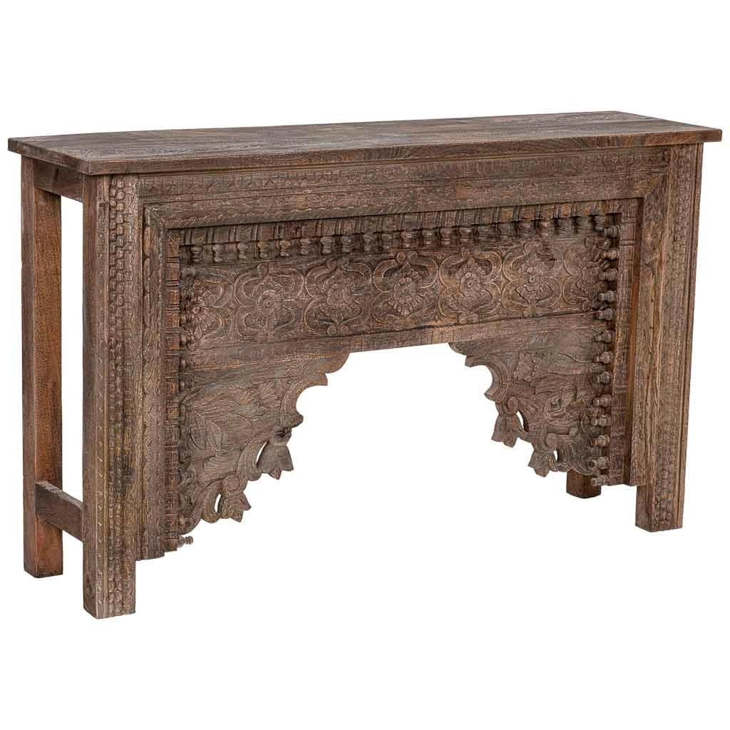 Mobile da ingresso legno marrone artigianale 150x38x90 cm