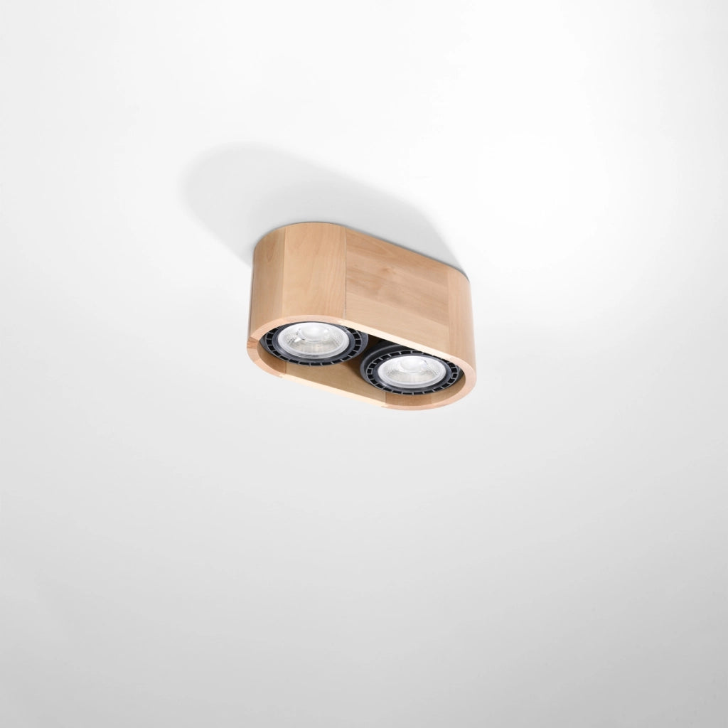 Lampada da soffitto BASIC 2 in legno naturale