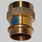 RACCORDO BRONZO DIRITTO FEMMINA A PRESSARE  22 x 3/4     MADE IN ITALY