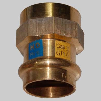 RACCORDO BRONZO DIRITTO FEMMINA A PRESSARE  22 x 3/4     MADE IN ITALY
