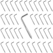 Haken L-vormig in acciaio di carbonio - 40 pezzi - viti a croce - duraturo - installazione semplice - 50 mm × 17 mm