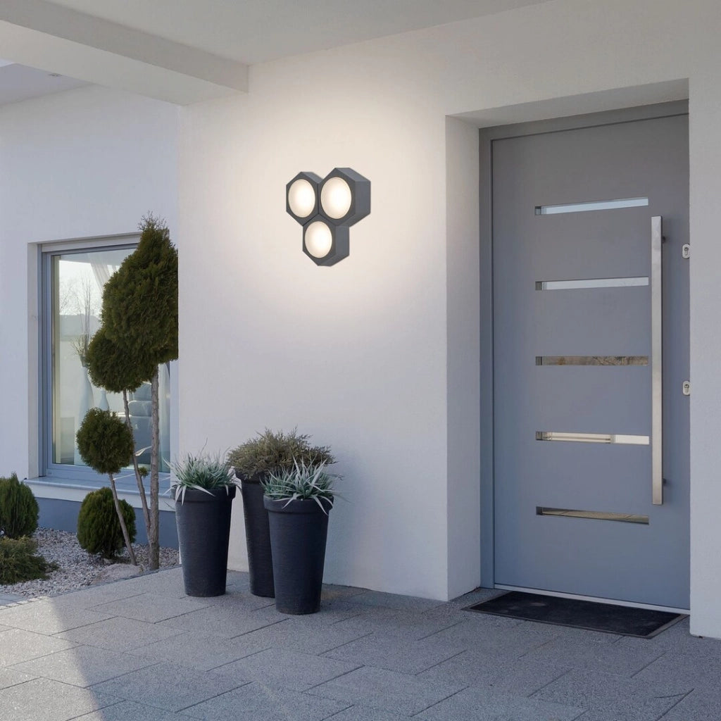 Applique esterna esagonale LED 9W antracite Rabalux