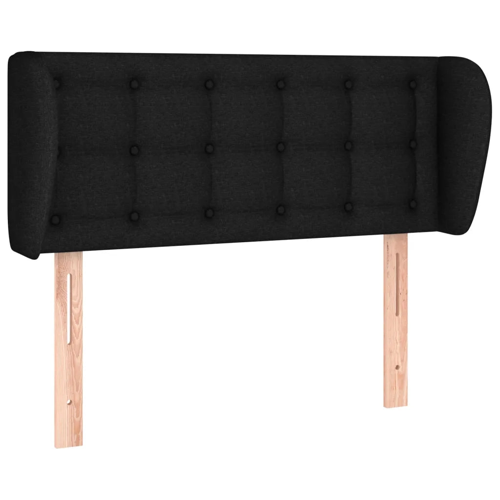 Testiera ad Orecchio-Testata con Orecchie Nera 103x23x78/88 cm in Tessuto 261841