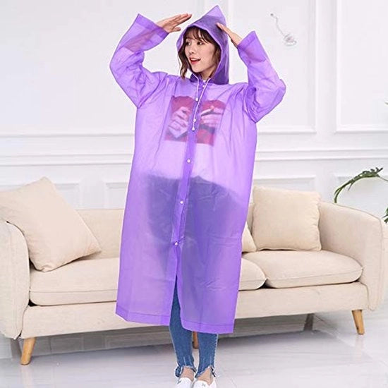 Poncho Impermeabile per Donna/Uomo - Impermeabile e Respirante - Set a 2 Pezzi - Materiale EVA di Alta Qualità - Lunghezza Totale 155cm